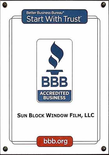 BBB accredited commercial window tint